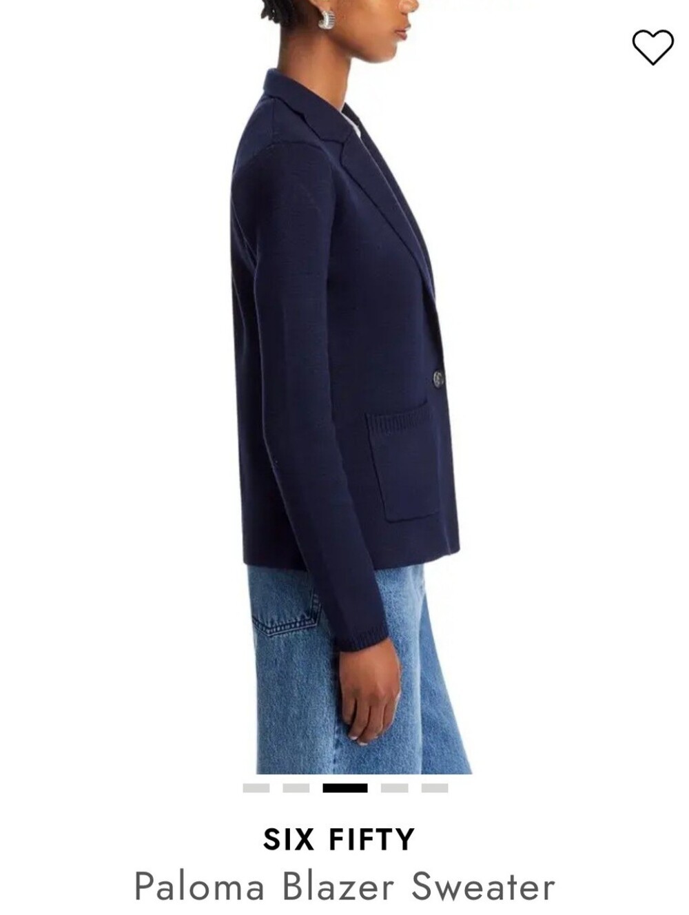 Six /Fifty Paloma Blazer Sweater With Patch Pockets Sz Med - Picture 3 of 9